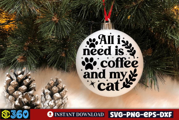 All I Need is Coffee and My Cat SVG Grafik Plotterdateien Von CraftArt