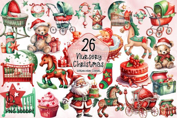 Baby Nursery Christmas Clipart PNG Graphic Illustrations By LQ Design