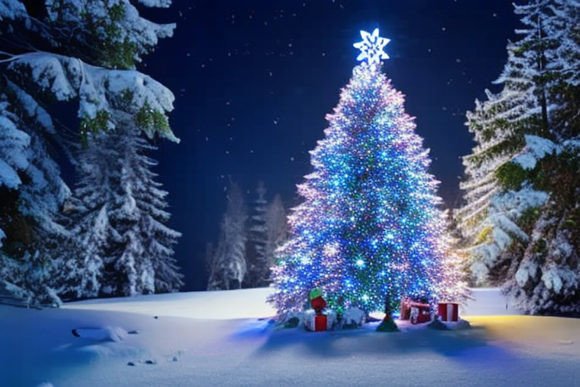 Christmas Tree Background Graphic AI Illustrations By Core leads