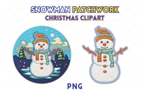Snowman Patchwork Clipart Graphic Illustrations By ElementDesignAndArt