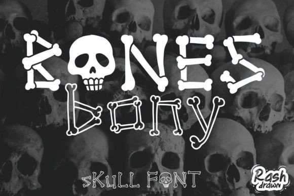 Bones Bony Decorative Font By Rashdrawn