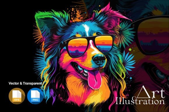 Meet the Coolest Canine Rocking Stylish Gráfico Ilustraciones Imprimibles Por ARUNA