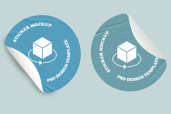 PSD Glossy Round Sticker Mockup Template Grafika Niestandardowe Makiety Produktów Przez CreativeCairo