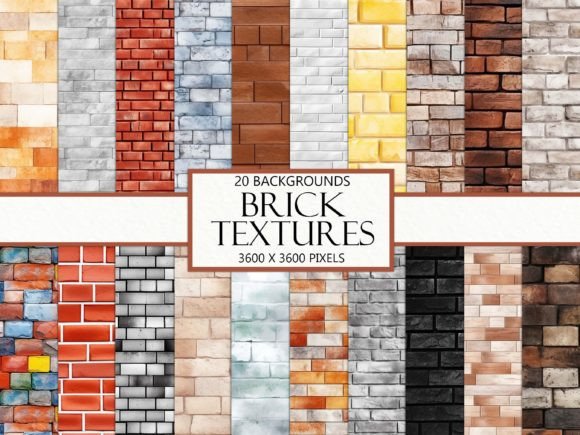 Seamless Brick Wall Texture Backgrounds Gráfico Padrões de IA Por Digital Attic Studio