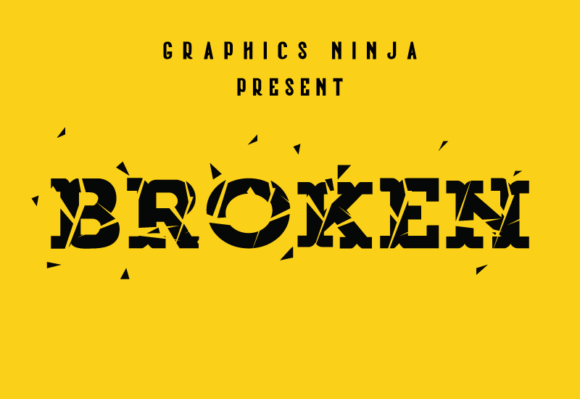 Broken Display-Schriftarten Schriftart Von GraphicsNinja