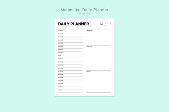 Daily Planner Graphic Print Templates By altdesign
