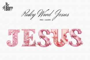 Pink Christmas Word Jesus Clip Art Graphic Crafts By Bamboo.Design 1