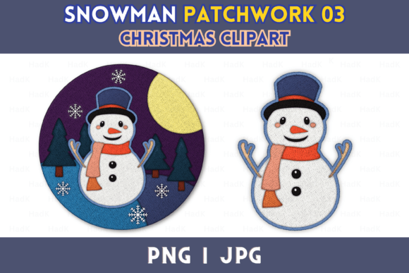 Snowman Patchwork Clipart Graphic Illustrations By ElementDesignAndArt