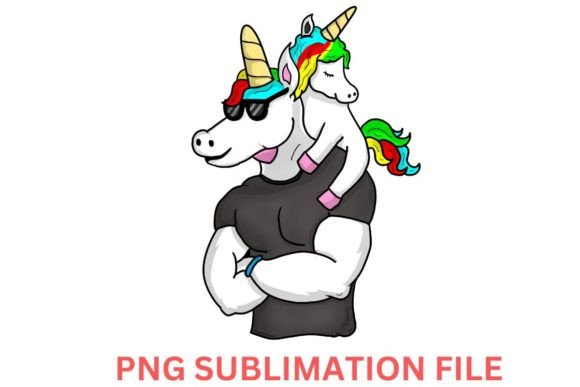 Unicorn Dad PNG Sublimation File Grafika Ilustracje do Druku Przez Crea8tivedezines