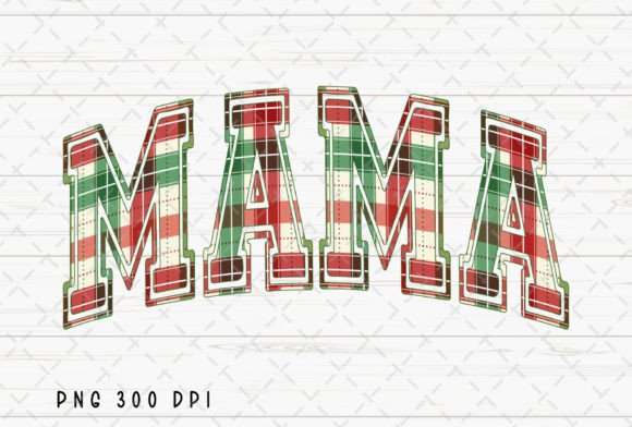 Mama Christmas Plaid Retro Mom PNG Gráfico Ilustraciones Imprimibles Por Flora Co Studio