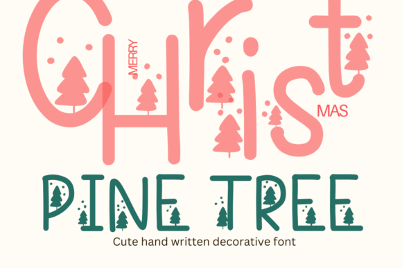 Pine Tree Decorative Font By Ahappycraft