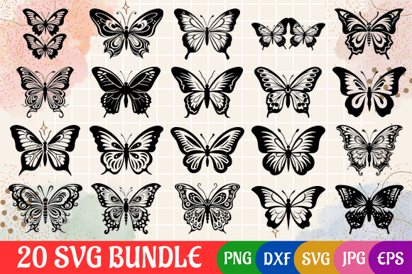 Butterfly Elite SVG Black & Cricut Graphic AI Illustrations By Creative Oasis