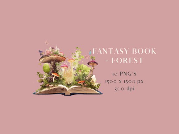 Forest Fantasy Book Scene Clipart Set Grafika Przezroczyste pliki PNG AI Przez BaobabCreativeStudio