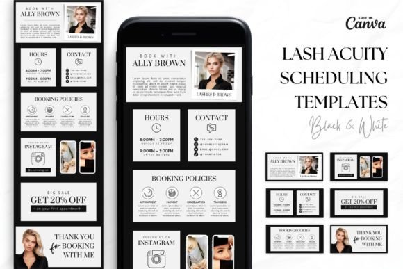 Lash Tech Acuity Scheduling • Canva Graphic Websites By OniriqveDesigns
