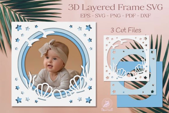 Summer Layered Frame Papercut SVG 05 Graphic Crafts By NightSun