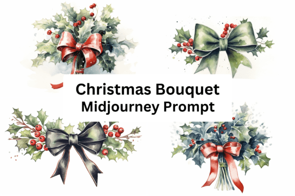 Ai Prompt for Christmas Bouquet Gráfico Ilustraciones Imprimibles Por Digital Delight