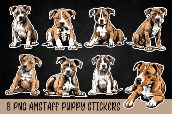 American Stafford Png Sticker Bundle Graphic AI Transparent PNGs By PixelArtNL