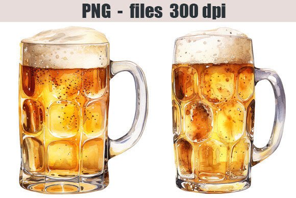 Beer Watercolor Clipart Graphic Illustrations By 3DREAM