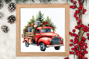 Christmas Cars Watercolor Clipart PNG Graphic AI Illustrations By CraftArt 3