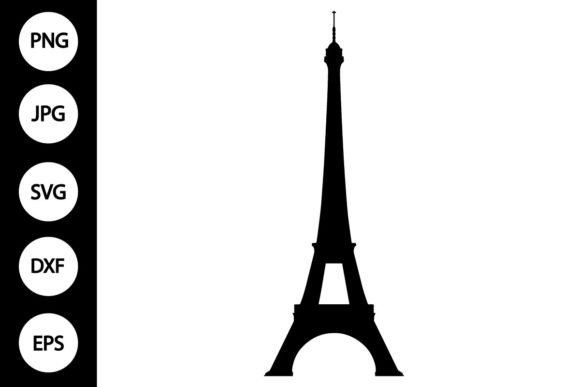 Silhouette Eiffel Tower SVG Gráfico Ilustraciones Imprimibles Por MYDIGITALART13