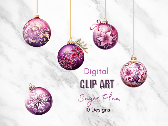 Sugar Plum Ornament Digital Clipart Graphic Illustrations By Mystic Mountain Press