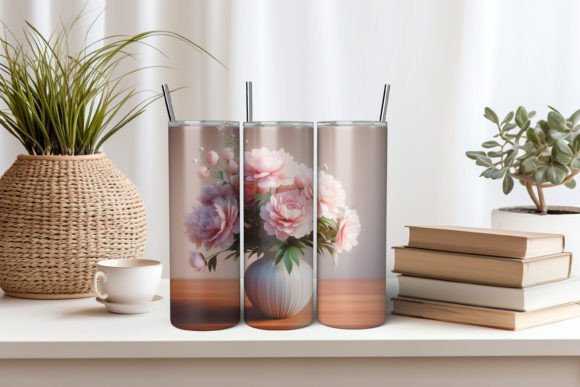 3D Flowers Tumbler Wrap Design Graphic Crafts By RobertsArt