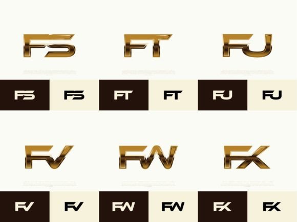 6 Sets of FS-FX Initials Luxury Logos Gráfico Logos Por harbrosstudio