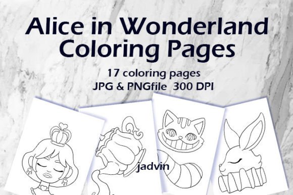 Alice in Wonderland Coloring Pages Graphic Coloring Pages & Books Kids By jadvin art