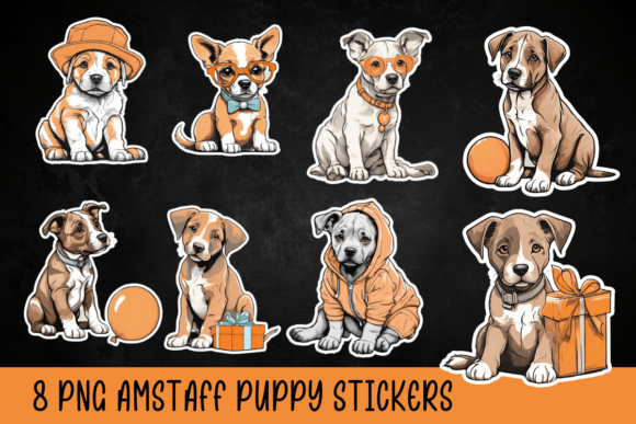 Amstaff Orange Sticker Png Bundle Graphic AI Transparent PNGs By PixelArtNL