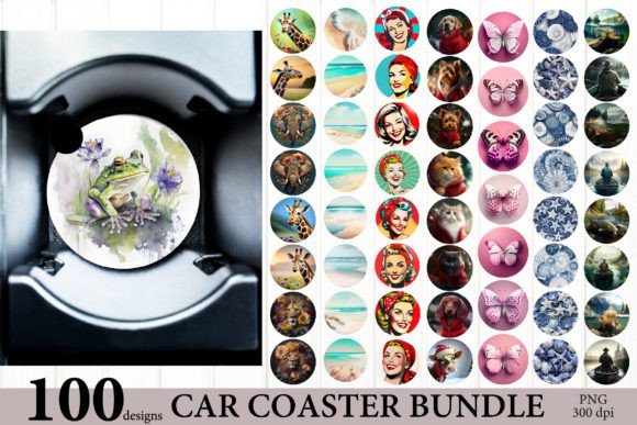 Car Coaster Bundle, Car Coaster PNG Grafica Illustrazioni Stampabili Di olyate0108