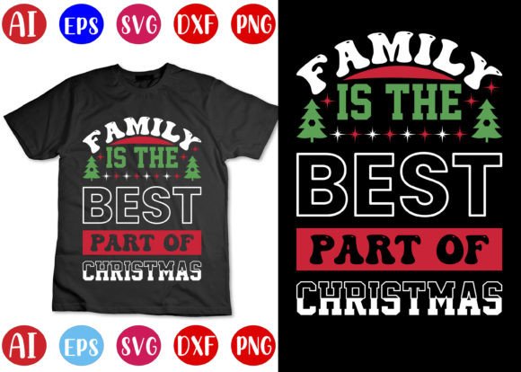Family is the Best Part of Christmas Illustration Designs de T-shirts Par mahabubgraphics84