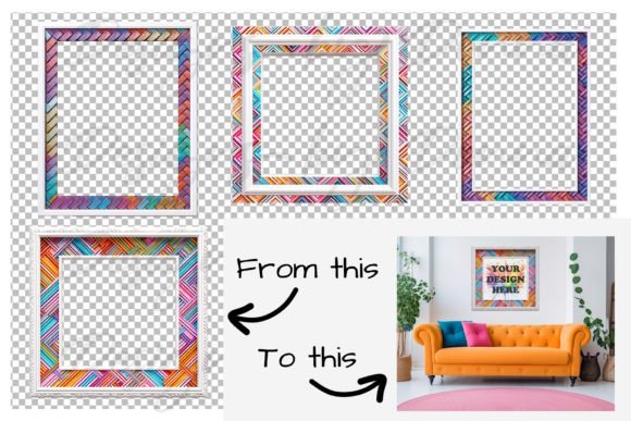 Patterned Frame Mockup - Transparent Graphic Product Mockups By Designs by Donna