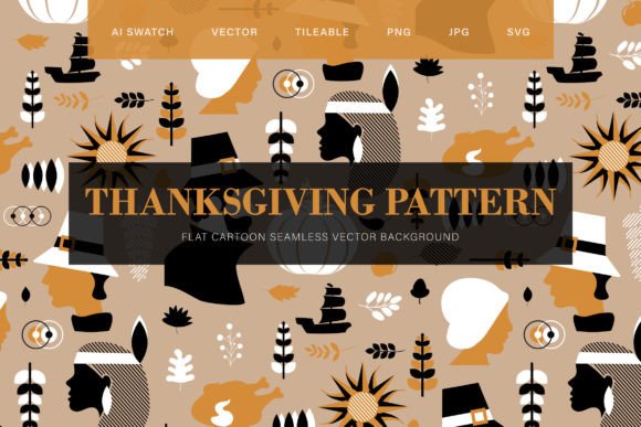 Thanksgiving Day People Pattern Graphic Patterns By barsrsind