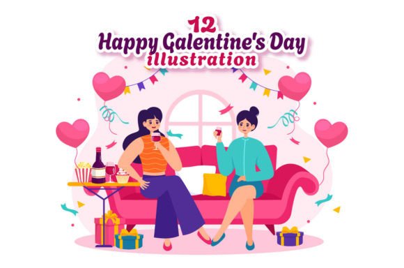 12 Happy Galentine's Day Illustration Illustration Illustrations Imprimables Par denayunecf