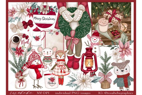 Cozy Christmas Grafica Illustrazioni Stampabili Di Rosabebe