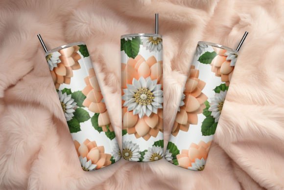 3D Flowers Tumbler Wrap Design Graphic Crafts By Shopdrop