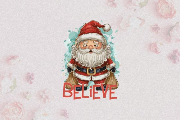 Fluffy Santa Believer Art Gráfico Artesanato Por Craftlab98