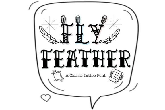 Fly Feather Decoratieve Fonts Font Door TheBlessier