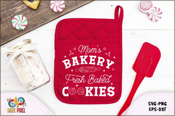 Mom's Bakery Fresh Baked Cookies SVG Gráfico Artesanato Por Dark Pixel