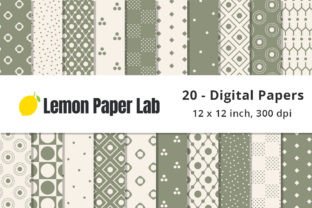 Olive Green with Beige Polka Dots Graphic Patterns By Lemon Paper Lab 1
