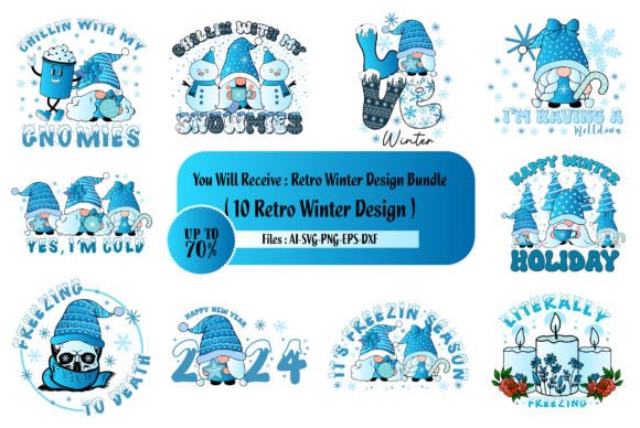 Retro Winter Design Bundle Gráfico Artesanato Por BEST DESINGER 36