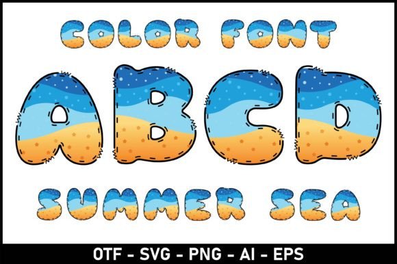 Summer Sea Color Fonts Font By Veil