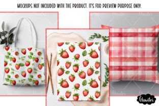 Watercolor Strawberry Digital Paper Graphic Patterns By Glowitri 7