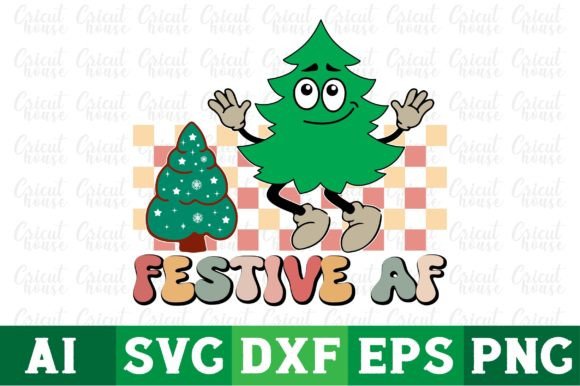 Festive Af/Christmas Svg Png Design Gráfico Manualidades Por Cricut House
