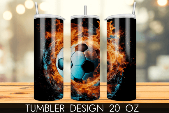 Fire Soccer Tumbler Wrap Sublimation Gráfico Plantillas de Impresión Por mragjaza