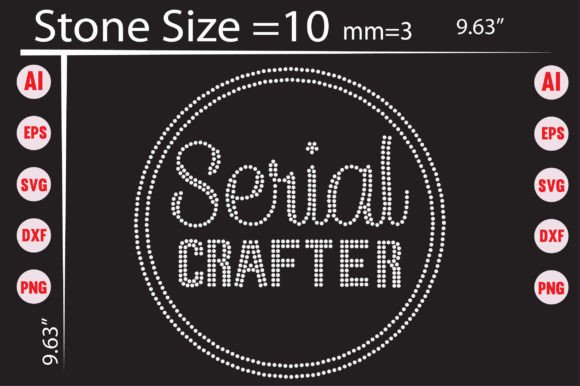 Serial Crafter Rhinestone Templates Graphic T-shirt Designs By creative writing
