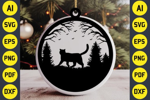 Christmas Cat Cricut SVG Design 2 Graphic 3D Christmas By Creative T-Shirts