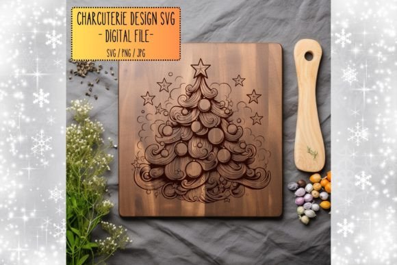 Christmas Tree Charcuterie Board SVG Graphic Illustrations By Hugo's Hues and Views