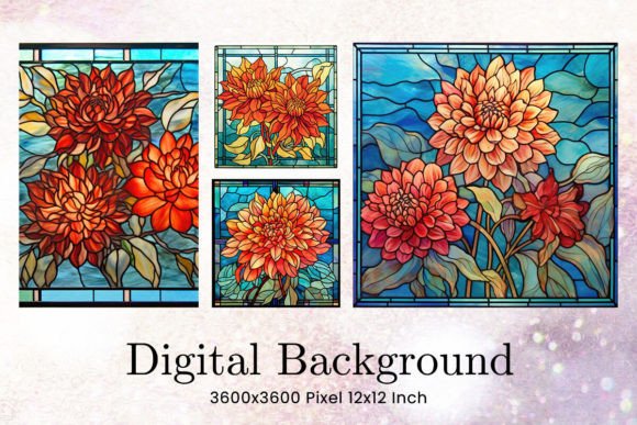 Flower Stained Glass Texture Background Grafika Tła Przez sistadesign29