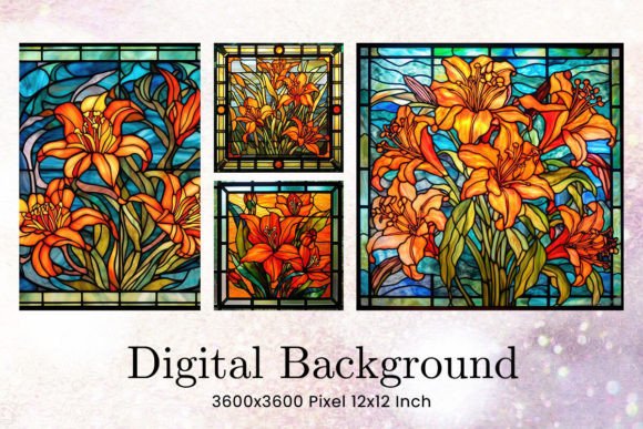 Flower Stained Glass Texture Background Gráfico Fondos Por sistadesign29